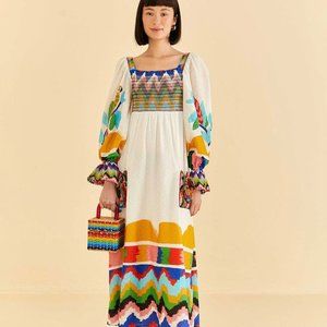 FARM Rio Colorful Forest Maxi Dress NWT